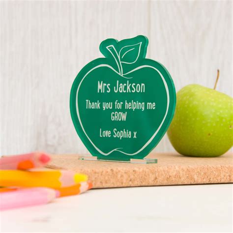 Personalised Standing Apple Teachers T Home Décor Home And Living