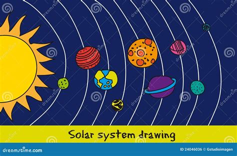 Solar System Drawing Royalty Free Stock Image Image 24046036