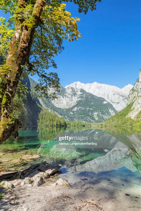 Watzmann Mountain Reflecting In Lake Obersee Near Lake Koenigssee