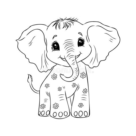 Vector Illustration Of A Cute Baby Elephant Stock Vector Illustration