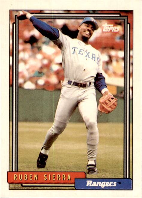 1992 Topps Ruben Sierra Texas Rangers 700 Ebay