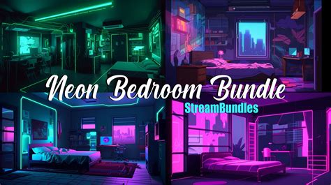 8x Vtuber Backgrounds For Streaming Neon Room Vtuber Etsy