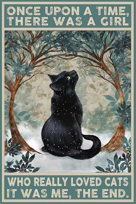 Black Cat Once Upon A Time There Was A Girl Who Really Loved Etsy In