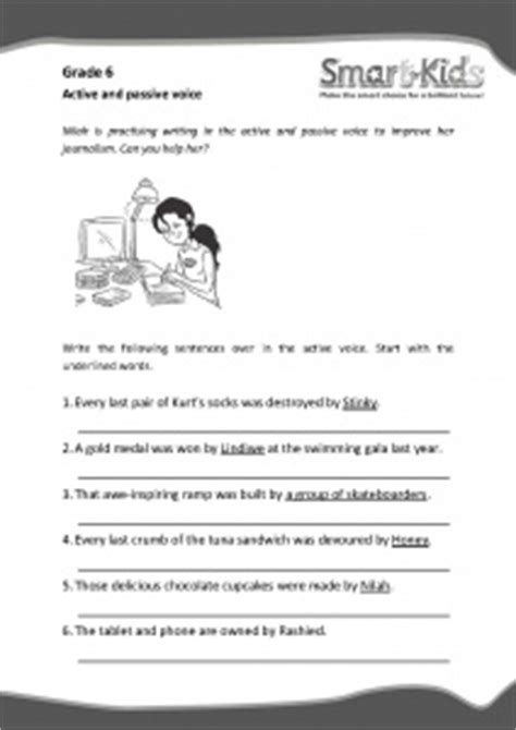 This activity creatively guides students in reflecting on and understanding what's happening inside of themselves at any given point. Grade 6 English Worksheet: Active and Passive Voice | Slimkoppe