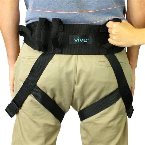 Vive Health Padded Patient Transfer Gait Belt With Leg Straps Senior