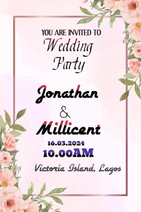Wedding Card Template Postermywall