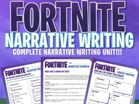 Fortnite Narrative Writing Unit 20 Page Workbook Teaching Resources