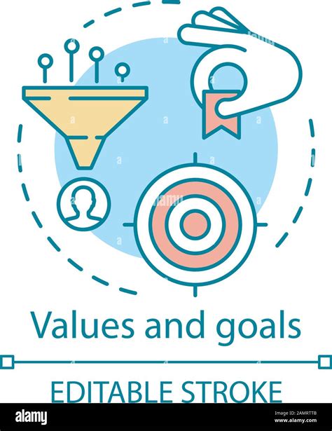 Values And Goals Concept Icon Vision And Mission Aim Business Plan