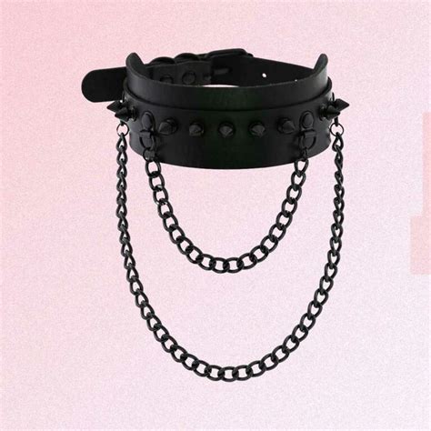 Black Goth Aesthetic Choker With Chains Goth Aesthetic Shop