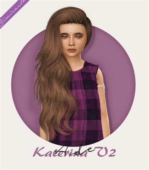 Sims 4 Hairs Simiracle Ade Darmas Katerina V2 Hair Retextured Kids