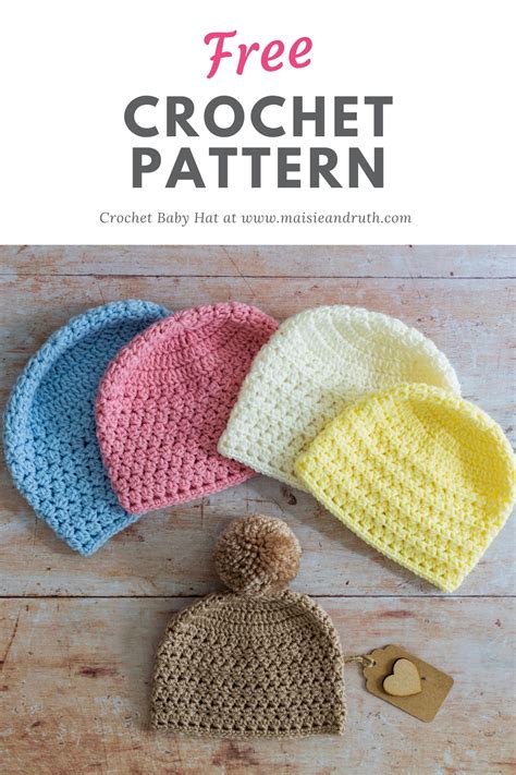 Easy Crochet Baby Hat A Free Pattern Maisie And Ruth 59 Off