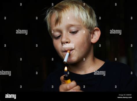 Boy Smoking Cigarette Hi Res Stock Photography And Images Alamy