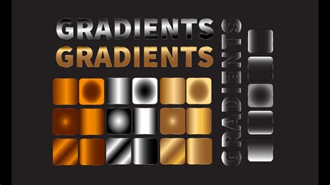 Free Adobe Illustrator Gradients Golden Copper Chrome Silver Glass