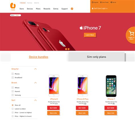 Find out about free calls, sms, contract, internet data, device price and monthly fee for different plans. U Mobile Online Store - Buy Postpaid, Prepaid and Device ...