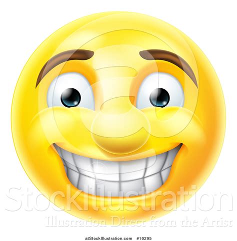 Vector Illustration Of A Cartoon Grinning Yellow Smiley Face Emoji