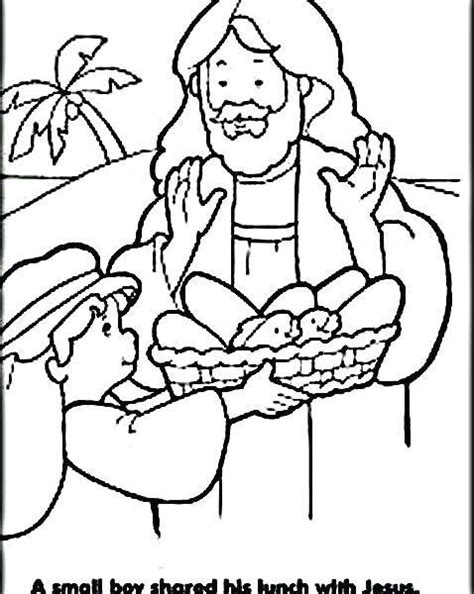 Feeding the 5000 coloring page | Halaman mewarnai, Sekolah minggu