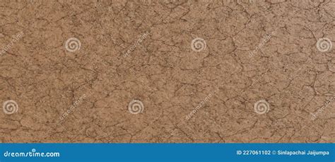 Dry Muddy Ground Texture With Cracks Brown Soil Background Stock