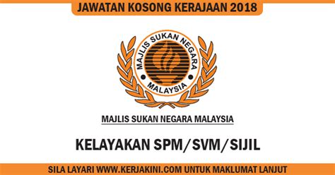 0 0 pergukafa kuantan 22 january 2019 edit this post. Jawatan Kosong Kerajaan 2018 Majlis Sukan Negara Malaysia ...