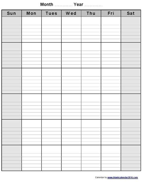Free Printable Monthly Calendar With Lines Blank Monthly Calendar