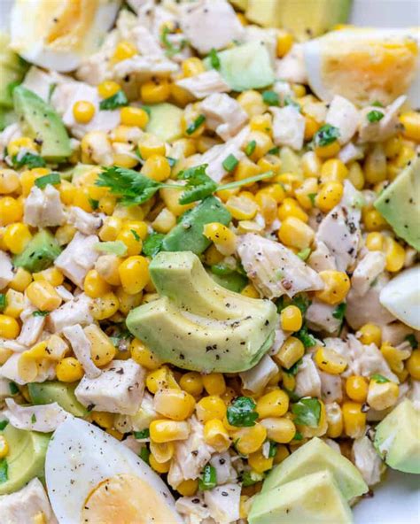 Easy Chicken Avocado Corn Salad Healthy Fitness Meals