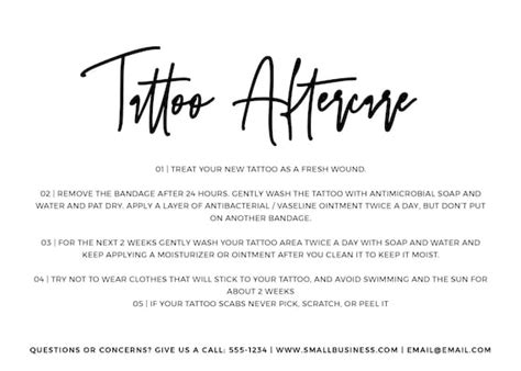 Top 69 Tattoo Aftercare Instructions Sheet Ineteachers