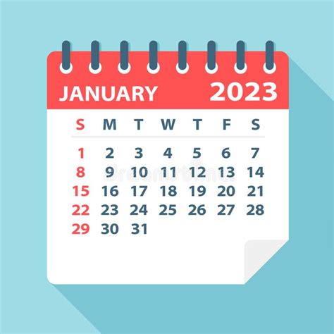 January 2023 Calendar Stock Vector Illustration Of Planner 237821545