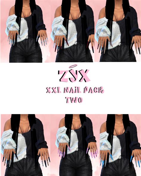 Xxl Nail Pack Iii Zyx In 2021 Sims 4 Tattoos Sims 4 Toddler Sims Vrogue