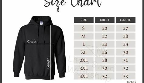 Gildan 18500 Size Chart Gildan G185 Hooded Sweatshirt Size - Etsy Australia
