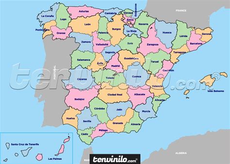 Póster Educativo Provincias De España Tenvinilo
