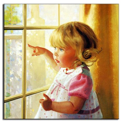 Classic Baby Girl Oil Painting On Canvas Wall Art Picture