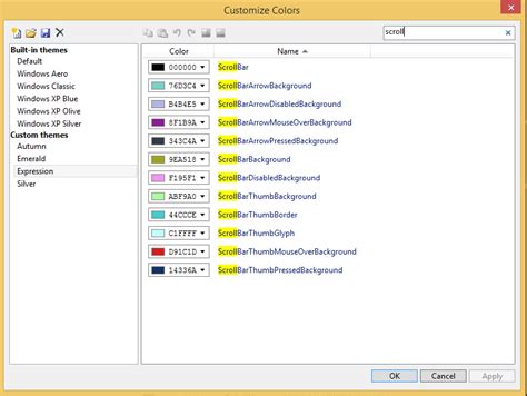 Can T Figure Out How To Change My Scrollbar Colors In Visual Studio