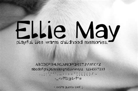 Ellie May Cute Font Handwriting Bold Display Design Template Place