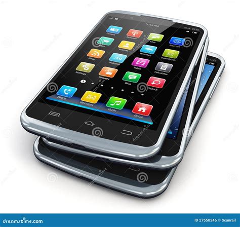 Modern Touchscreen Smartphones Stock Illustration Illustration Of