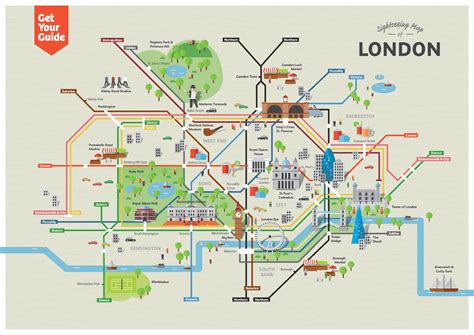 Map Of London Attractions Blank Map