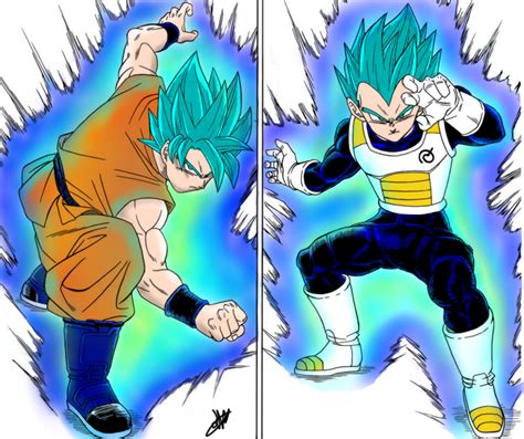 Goku Vs Vegeta Ssj Blue By Skulldemon1992 On Deviantart