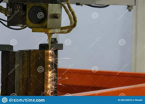 The Wire Edm Machine Cutting The Mold Insert Parts Stock Photo Image