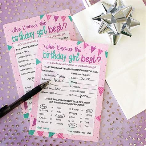 Learn to be a caregiver for sick patients or take care of a virtual baby. Who Knows the Birthday Girl Best Game - 10 Player Cards in 2021 | Tween birthday, Tween birthday ...