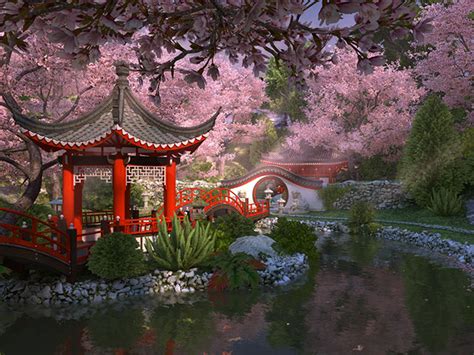 Nature 3d Screensavers Sakura Garden