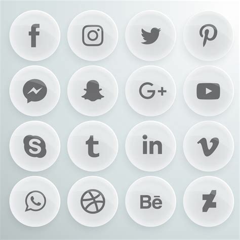 Iconos Redondos Grises Para Redes Sociales Descargar Vectores Gratis