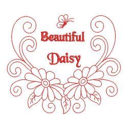 Embroidery Designs Redwork Daisy Sm