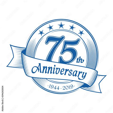 75th Anniversary Design Template 75 Years Celebration Logo Vector And