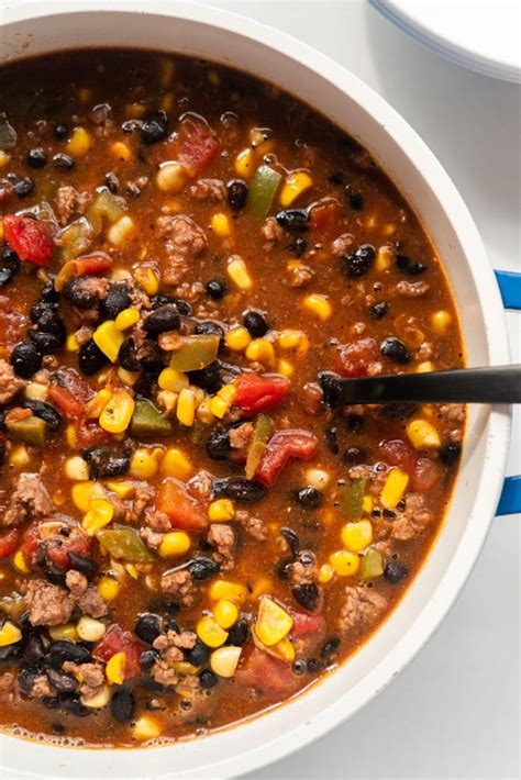 Easy Homemade Taco Soup Recipe With Black Beans