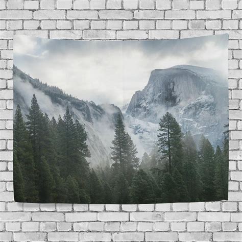 Woor Home Decor Forest Fog Tree Mountains Tapestries