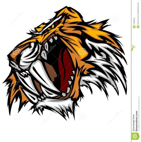 Tiger Mascot Vector Logo Stock Vector Illustration Of