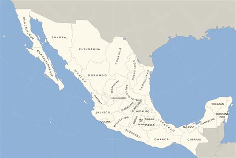 Mapa De Mexico Con Division Y Nombres