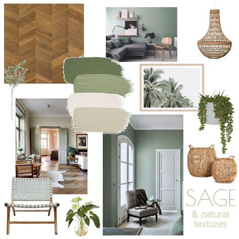 Sage And Natural Textures Interior Design Mood Board By Taylah Obrien