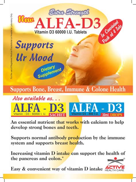 Alfa D3 Tab Active Health Care Pcd Pharma Franchise On Monopoly Basis