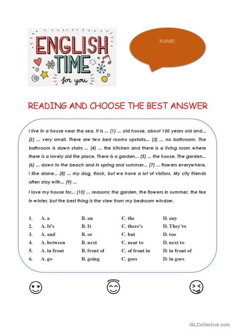 Reading And Choose The Best Answer G English Esl Worksheets Pdf And Doc