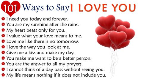 101 Ways To Say I Love You