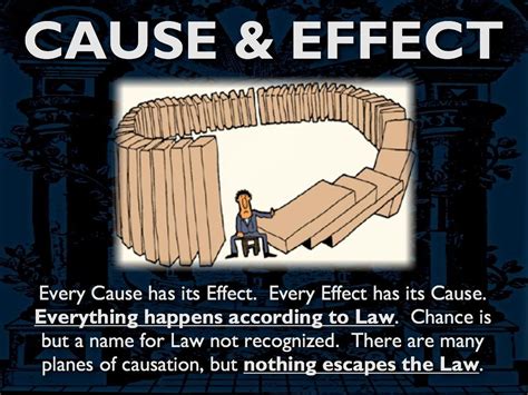 The Principle Of Cause And Effect Every Cause Has Its Effect Every